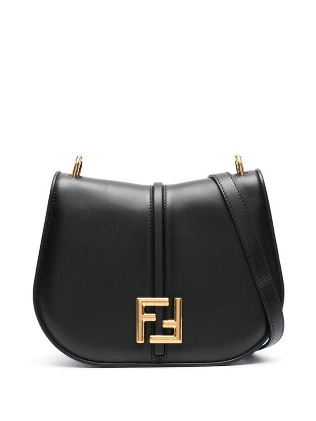 Luxury Fendi C'Mon Medium Leather Shoulder Bag Black