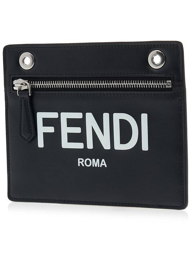 Luxury Fendi Peekaboo Pocket Clutch Bag Black