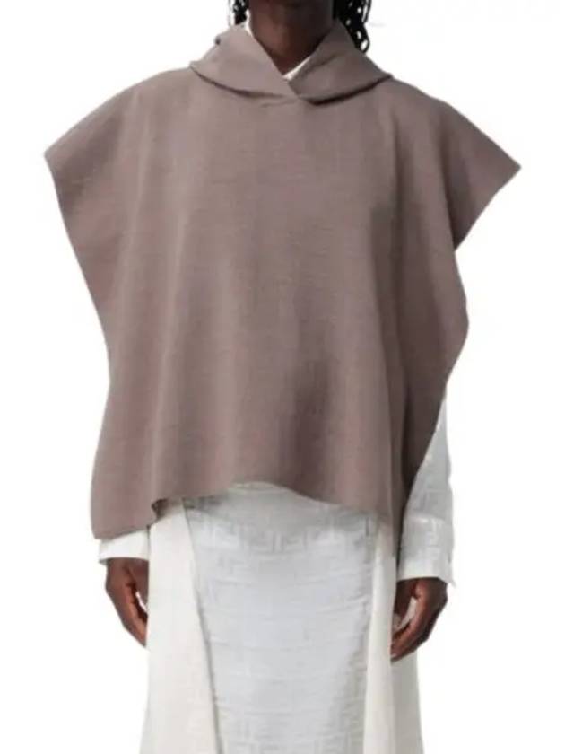 Luxury Fendi Wool Poncho Dove Grey