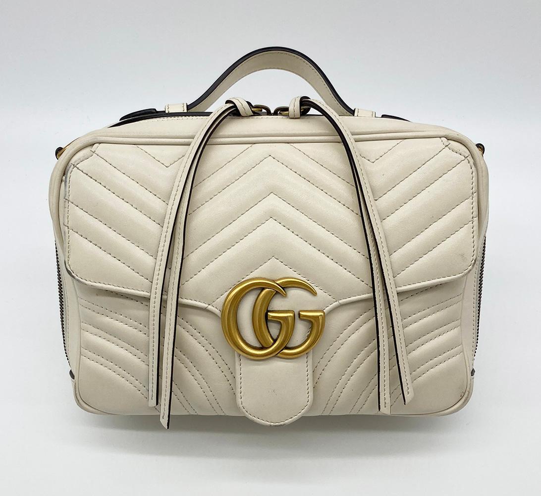 Luxury Gucci Trending 2025 GG Marmont Matelasse Top Handle Flap Bag