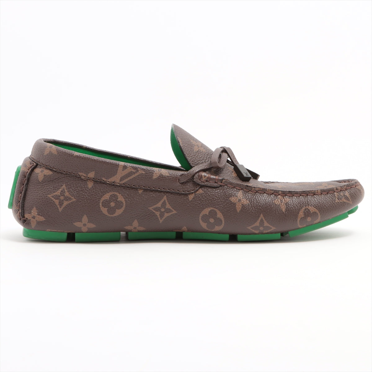 Louis Vuitton 22 Years Leather Driving Shoes 8 1/2 Men Brown ND0262 Monogram