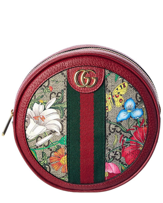 Luxury Gucci Trending 2025 Ophidia Mini Flora GG Supreme Canvas & Leather Backpack