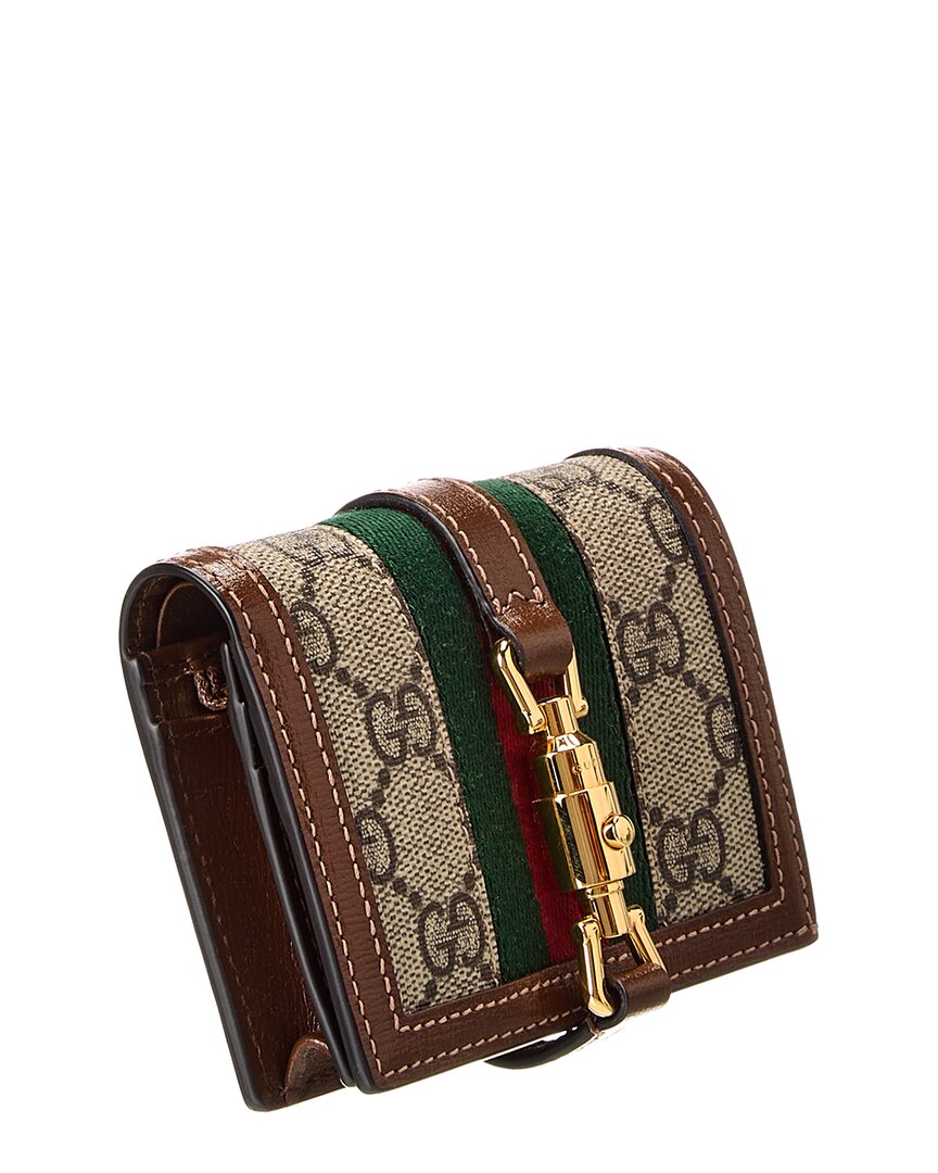 Gucci Jackie 1961 GG Supreme Canvas & Leather Card Case