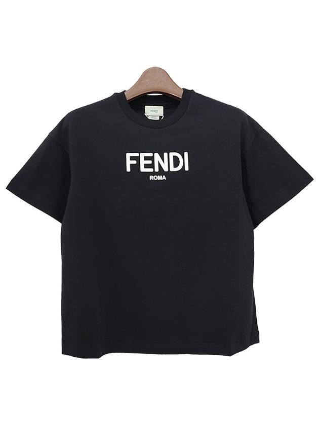 Luxury Fendi Kids Cotton Short Sleeve T-Shirt Black