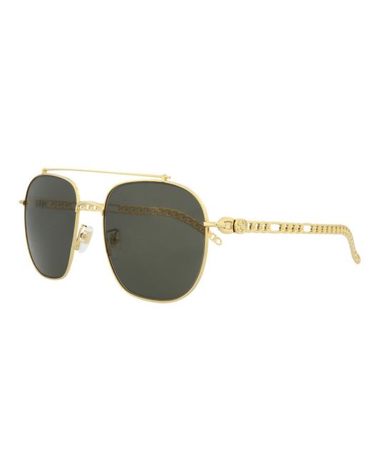Gucci Square-Frame Metal Sunglasses