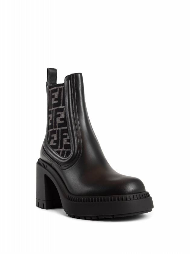 Luxury Fendi Domino Biker Middle Boots Black
