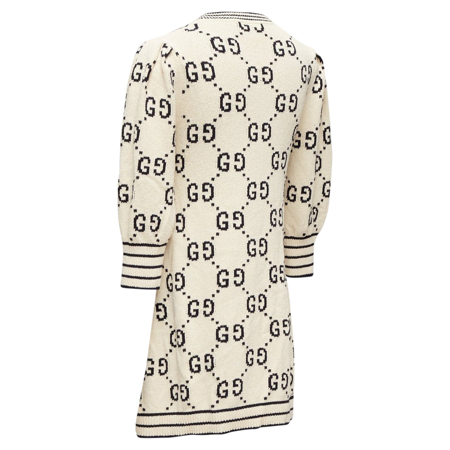 Gucci cotton GG logo jacquard striped rib sweater dress