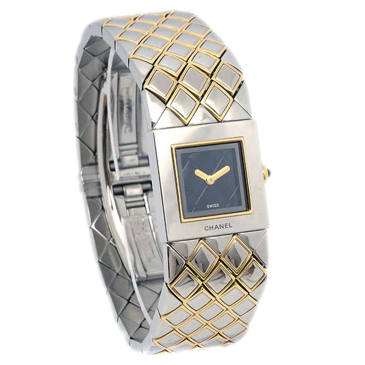 Luxury Chanel Matelasse Watch 18KYG Black