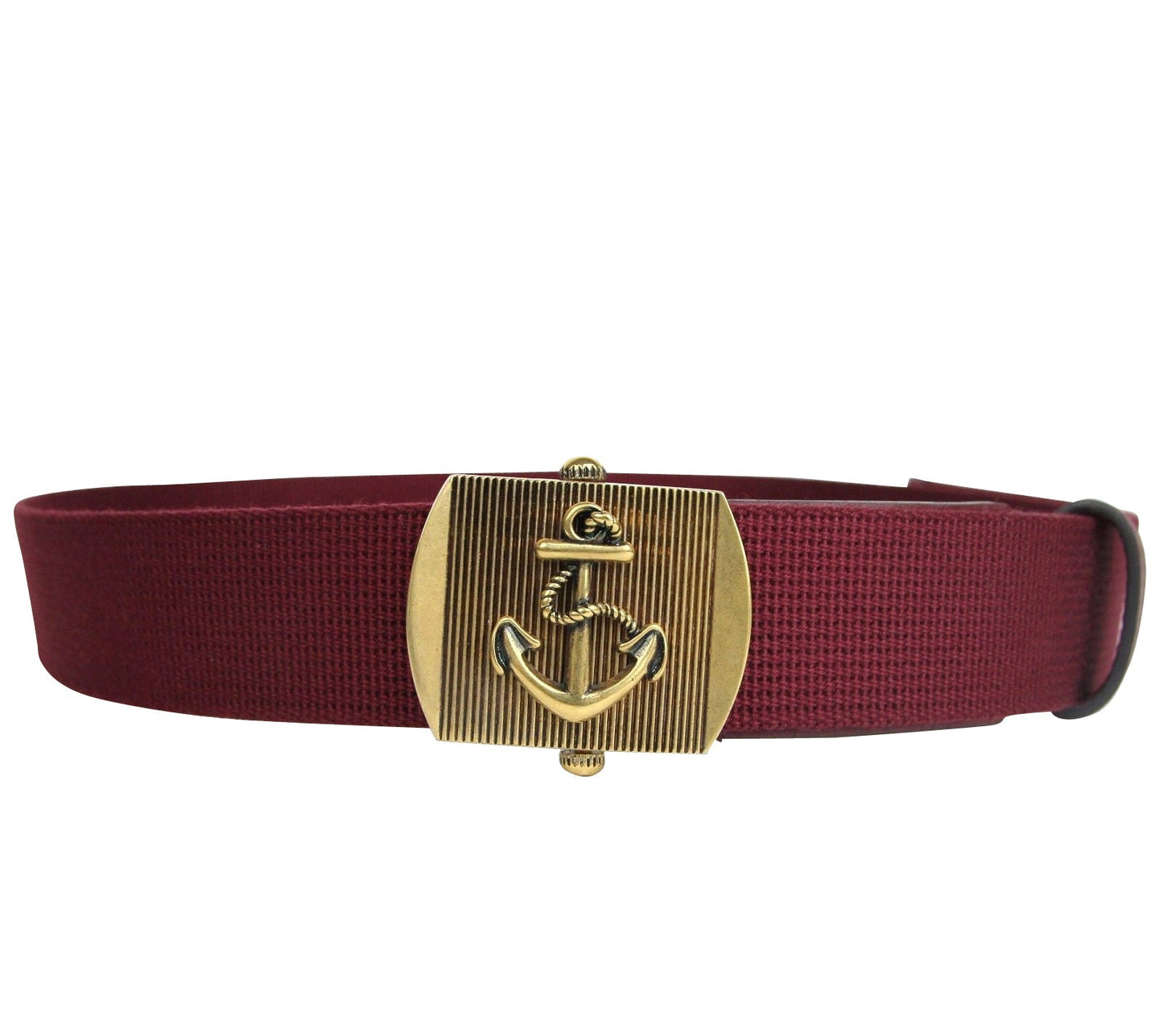 Gucci Men's Military Fabric Anchor Brass Buckle Belt