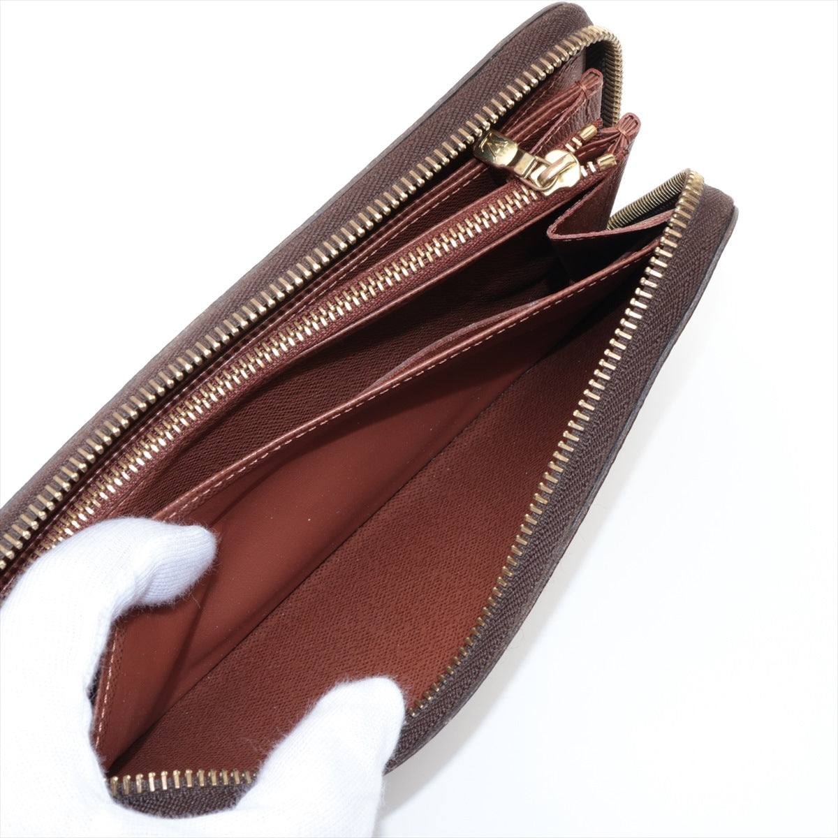Louis Vuitton Monogram  Wallet M60017 Brown Round Zip Wallet