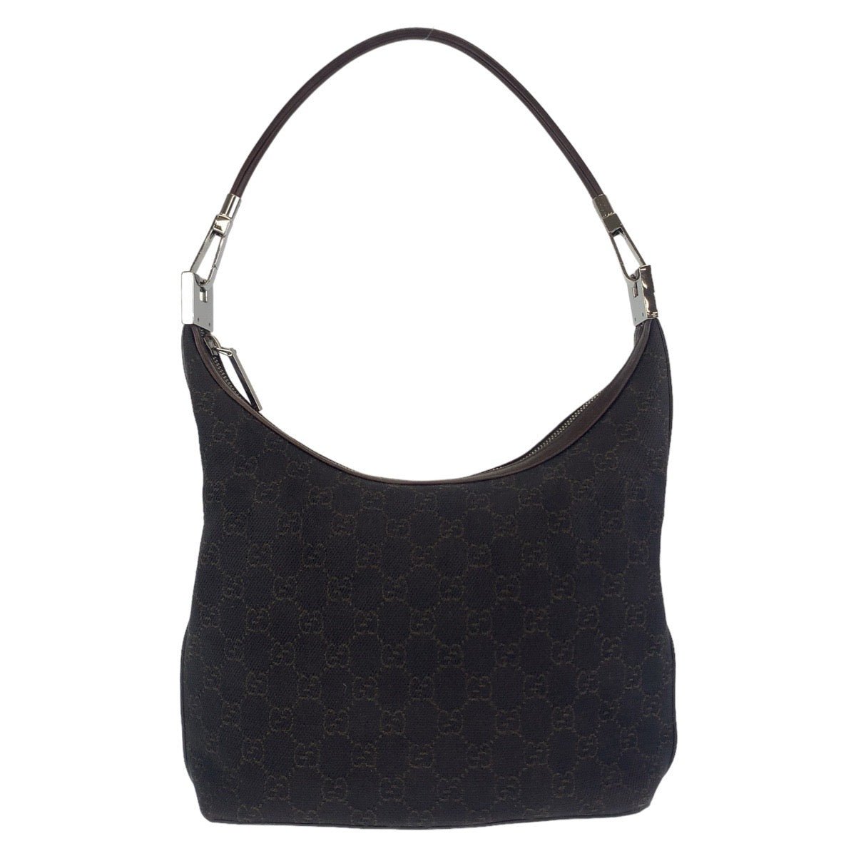 Luxury Gucci Trending 2025 GG Canvas Shoulder Bag Black Silver Hardware