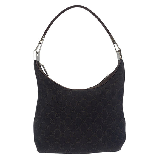 Luxury Gucci Trending 2025 GG Canvas Shoulder Bag Black Silver Hardware