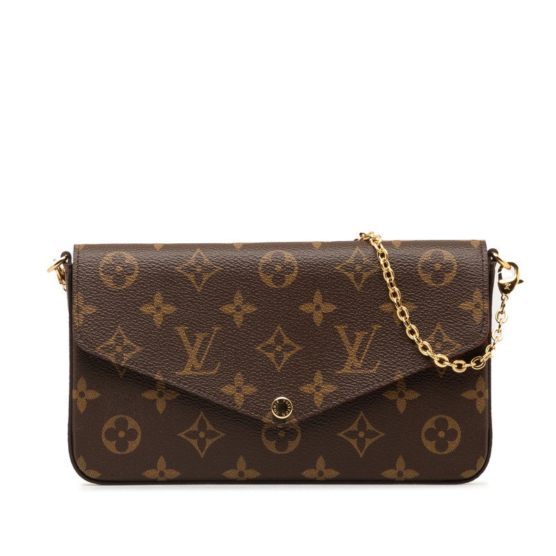 Louis Vuitton Monogram Pochette Felice Chain Shoulder Bag M81896 Brown PVC Leather  Louis Vuitton