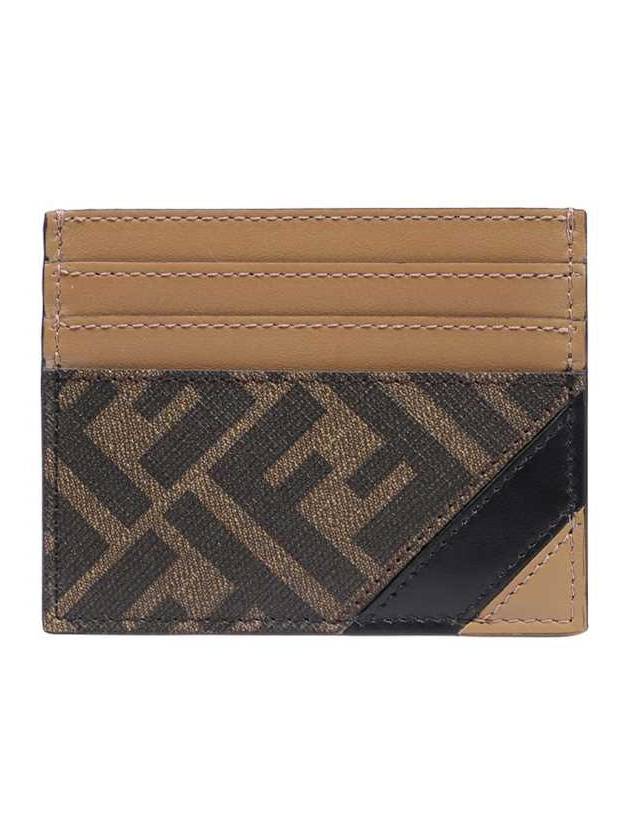Luxury Fendi FF Logo Card Wallet Brown
