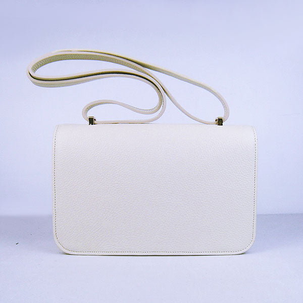 Luxury Hermes Calf Leather Message Bag H020 Beige Golden