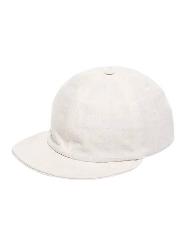 Luxury Fendi Semi Motif Denim Ball Cap White