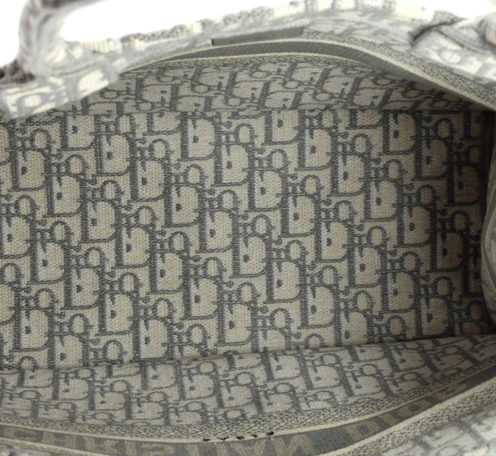 Dior Medium Dior Book Tote Ecru and Gray Dior Oblique Embroidery