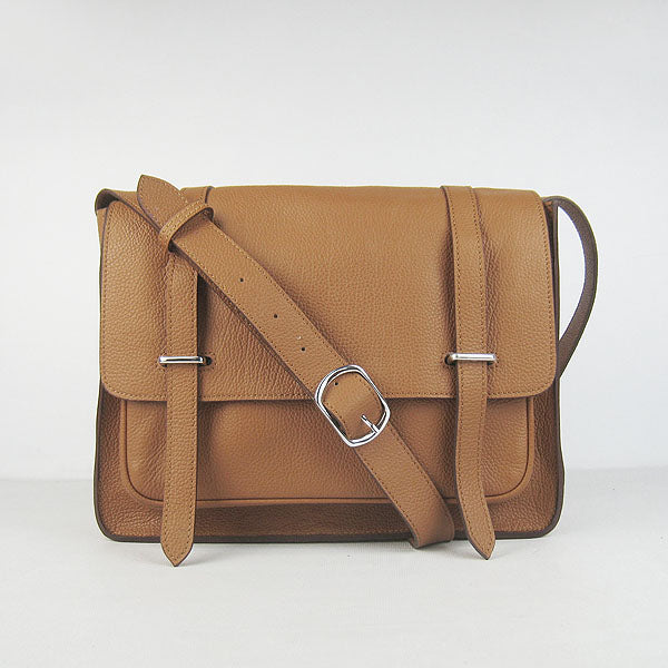 Luxury Hermes Steve H2810 Shoulder Bag Lambskin Coffee