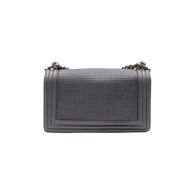 Luxury Chanel Dark Grey/Silver Boy Bag Cruise Collection 2014