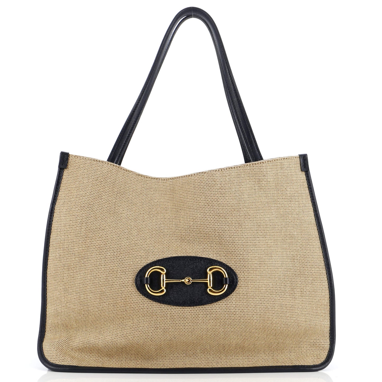 Luxury Gucci Trending 2025 Horsebit 1955 Tote Canvas and Leather Medium