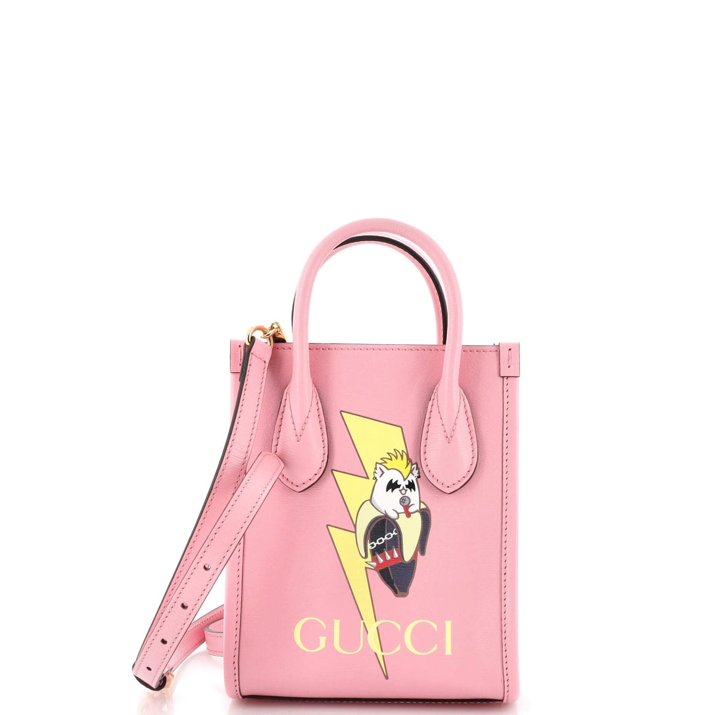 Luxury Gucci Trending 2025 Vertical Tote Bananya Printed Leather Mini