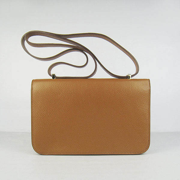 Luxury Hermes calf Leather Message Bag H020 light coffee golden
