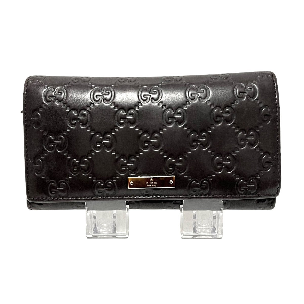 Gucci Metal Bar  Leather Wallet