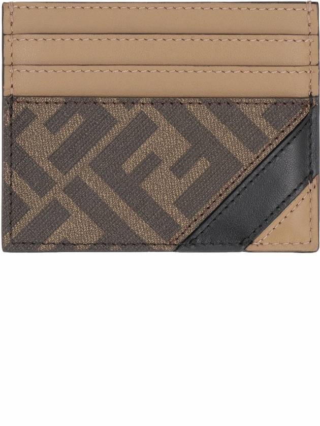 Luxury Fendi FF Logo Card Wallet Brown