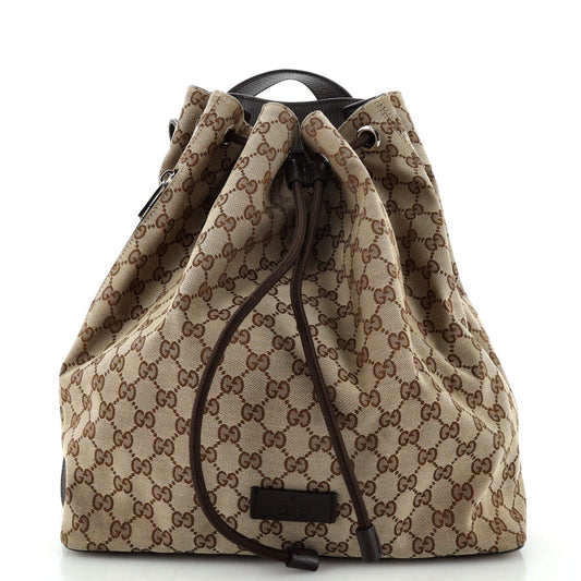 Luxury Gucci Trending 2025 Drawstring Backpack GG Canvas Medium