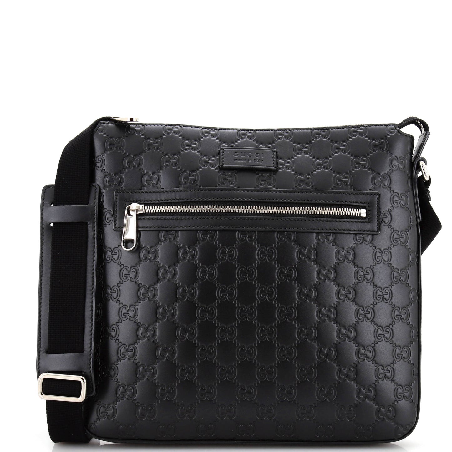 Signature Zip Messenger Bag Guccissima Leather Medium