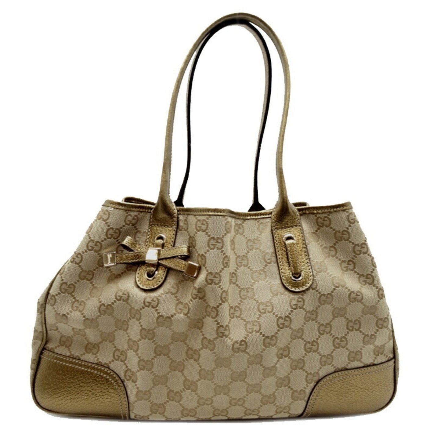 Gucci   Gg Canvas Leather Shoulder Bag Tote Bag