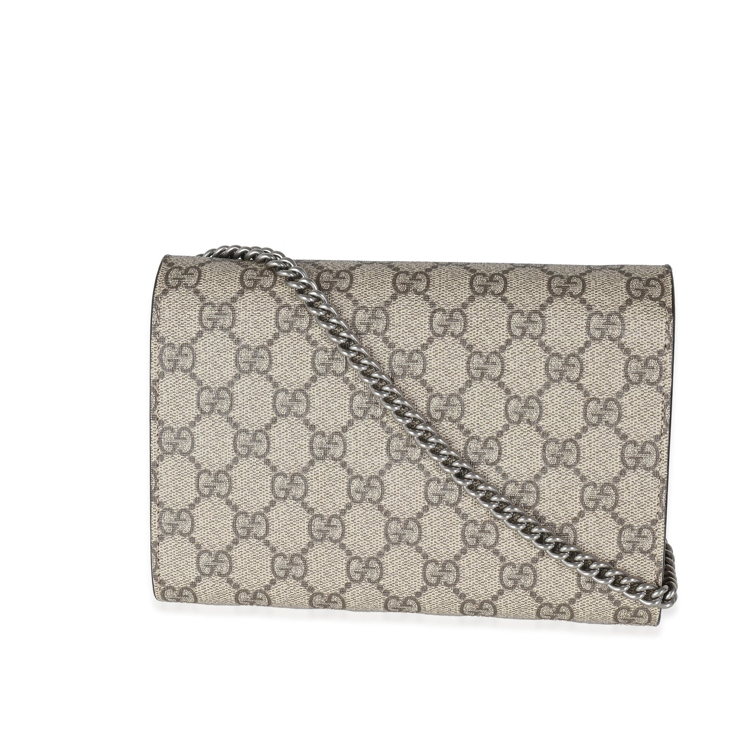 Luxury Gucci Trending 2025 Beige GG Supreme Dionysus Chain Wallet