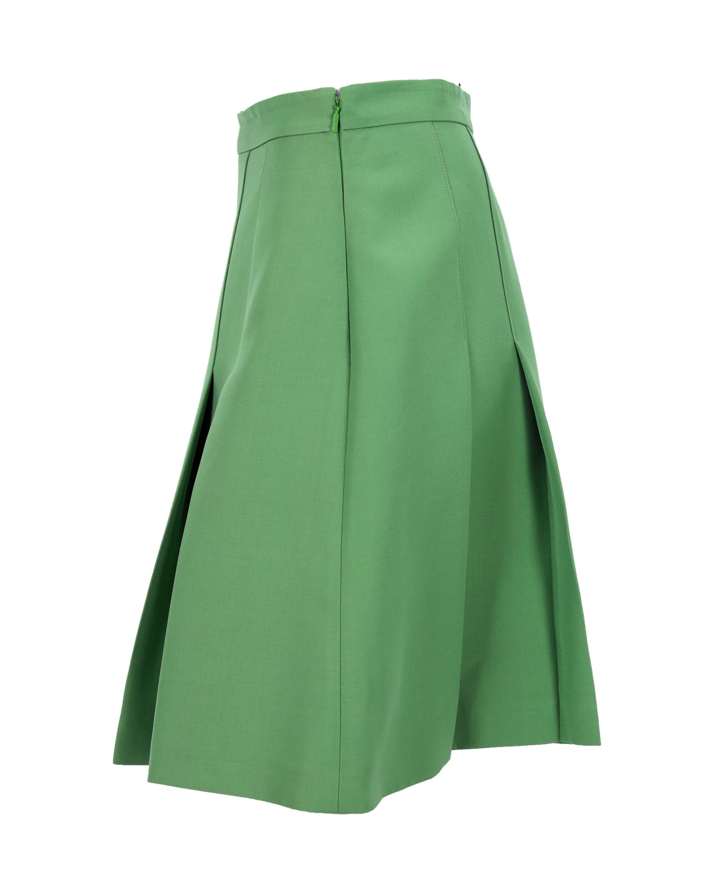 Luxury Gucci Trending 2025 Pleated Skirt In Green Wool