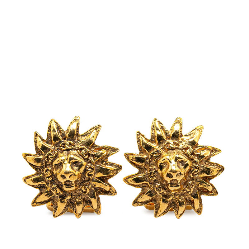 Chanel Lion Sun Chain Motif Cufflinks Gold