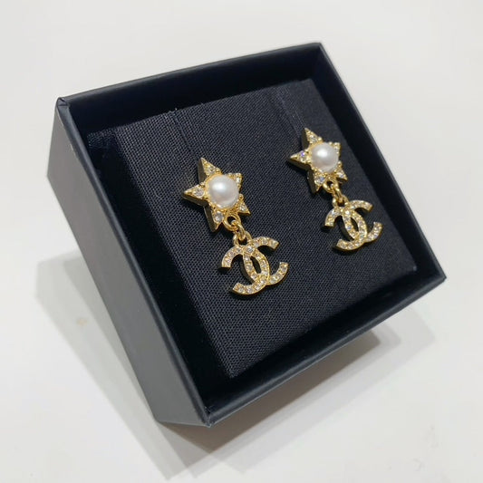 No.4267-Chanel Metal Pearl Star Earrings (Brand New / 全新貨品)