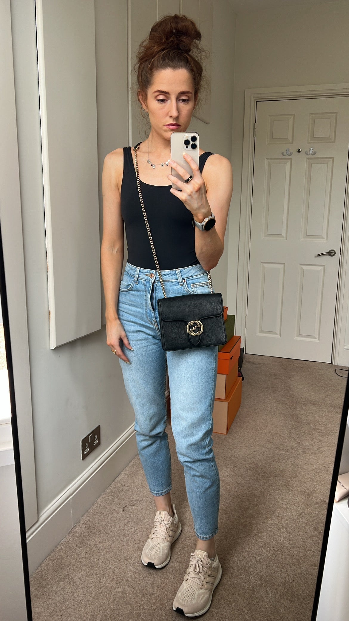 Luxury Gucci Interlocking GG Black Small Shoulder Bag