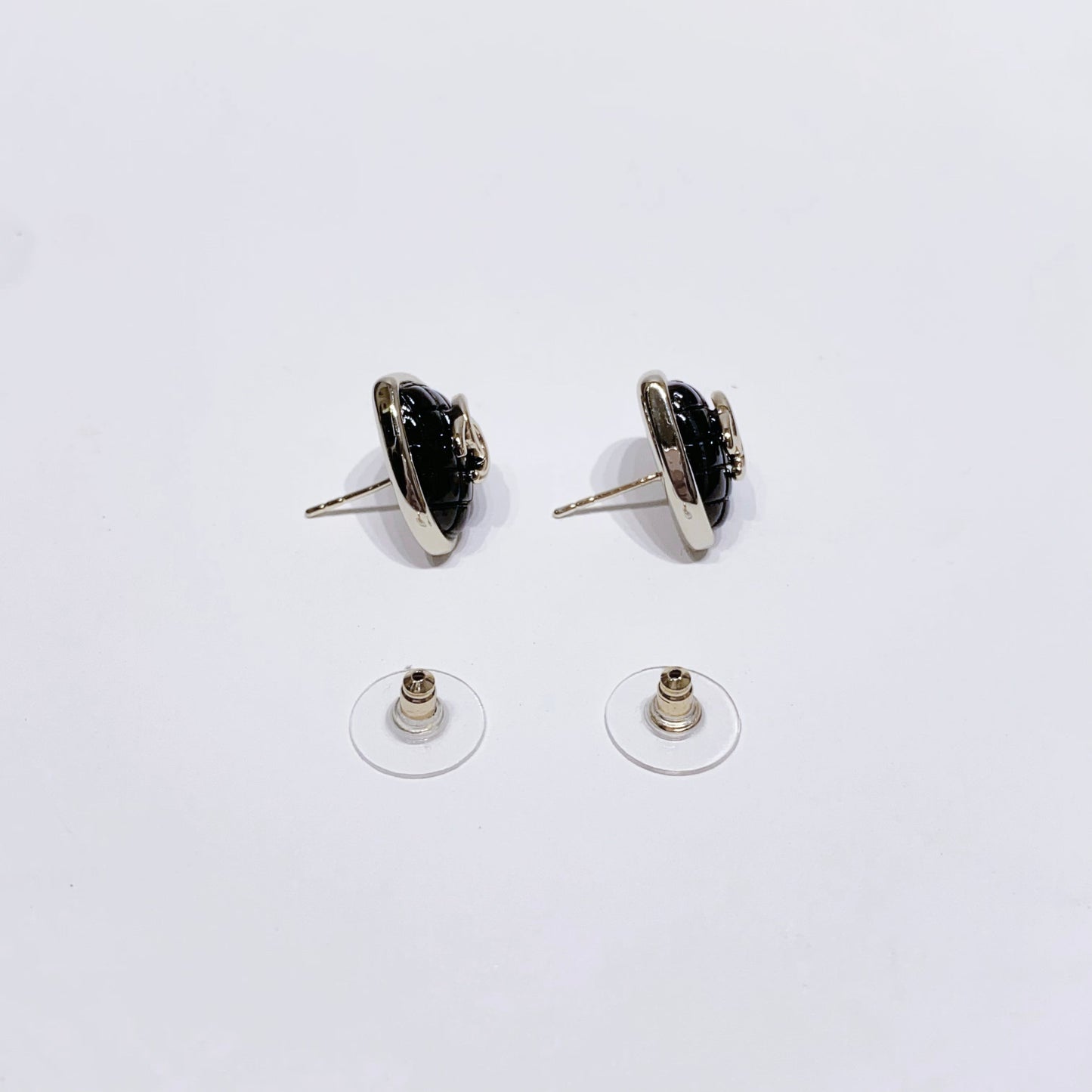 No.4265-Chanel Metal & Pearl Heart Earrings