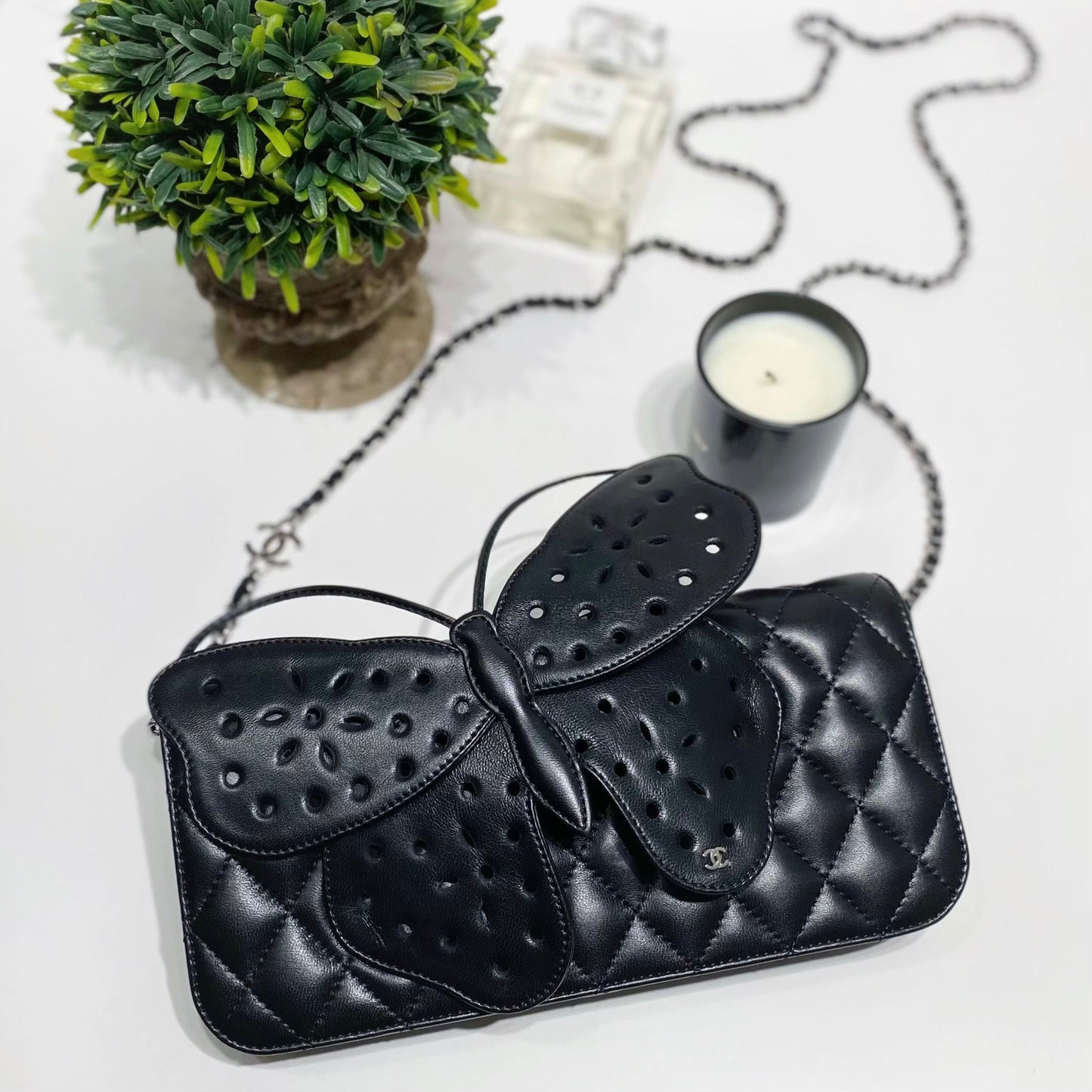 Chanel Evening Garden Clutch With Chain