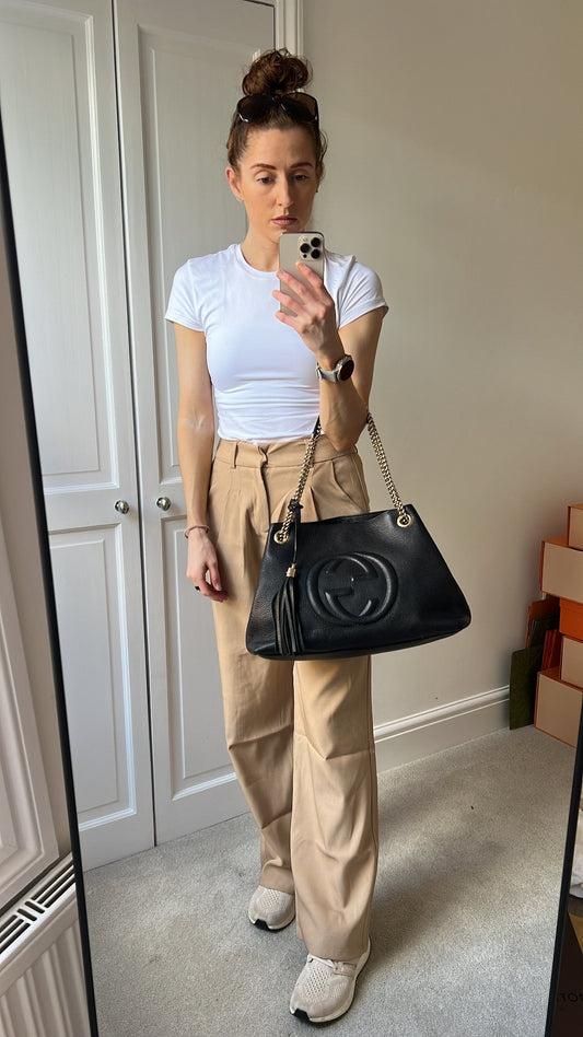 Luxury Gucci Trending 2025 Black Soho Chain Tote