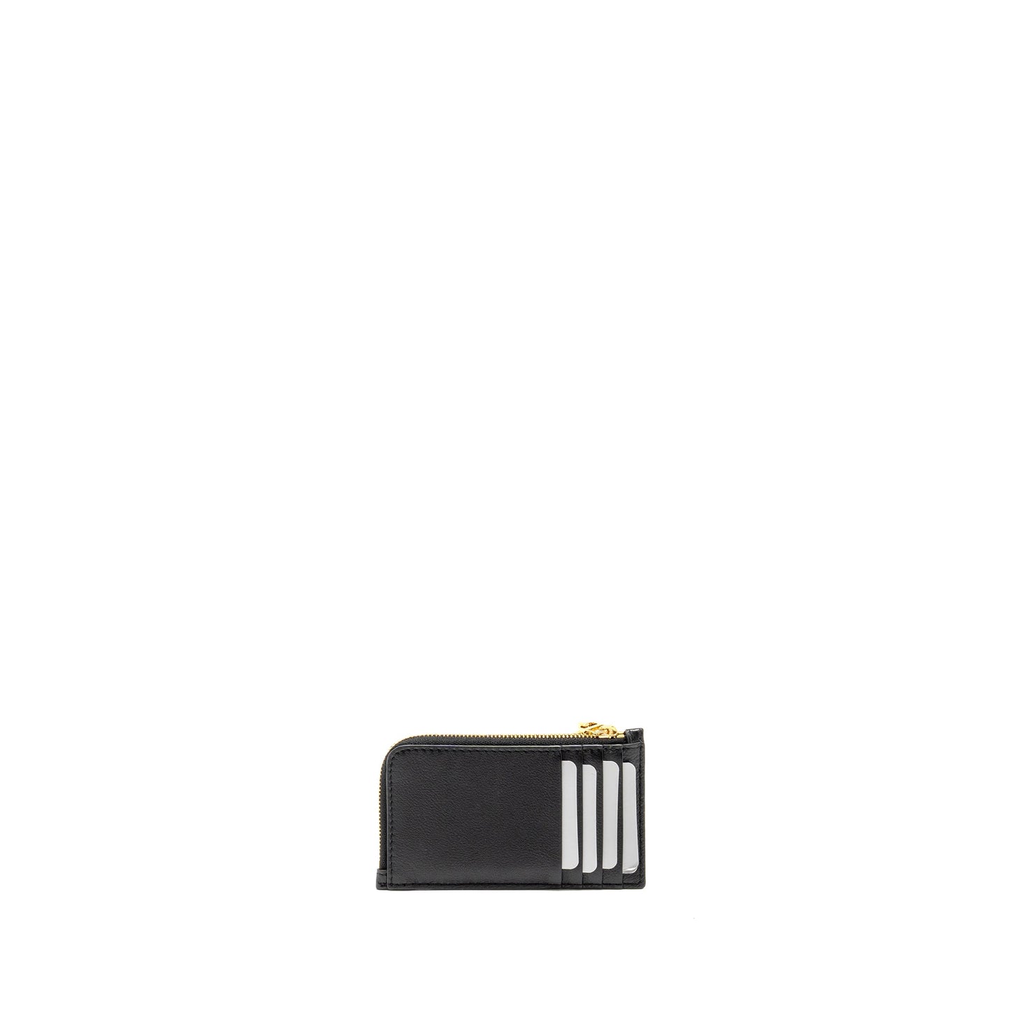 Luxury Dior Caro Compact Zipped Card Holder Calfskin Black GHW