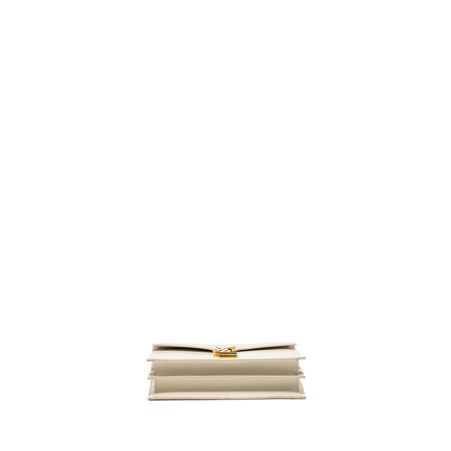 Saint Laurent/YSL Cassandra Chain Wallet Calfskin White GHW