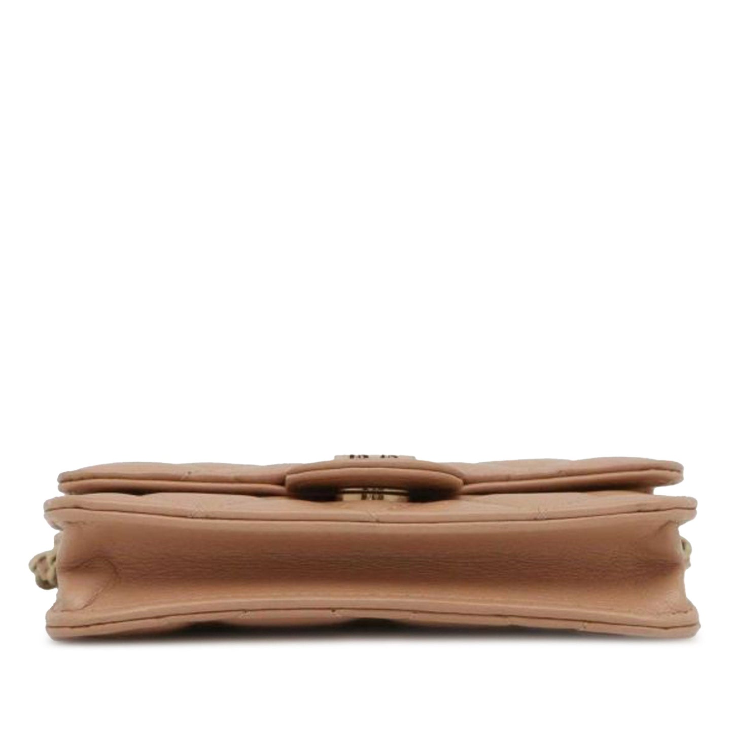 Luxury Chanel Clutch with Chain Lambskin Brown Gold