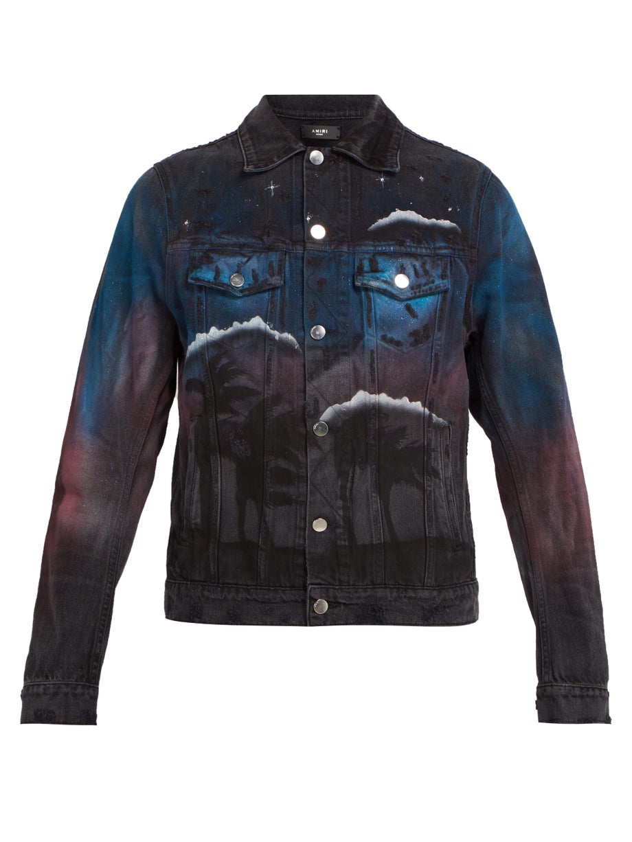 Amiri Airbrushed Trucker Denim Jacket