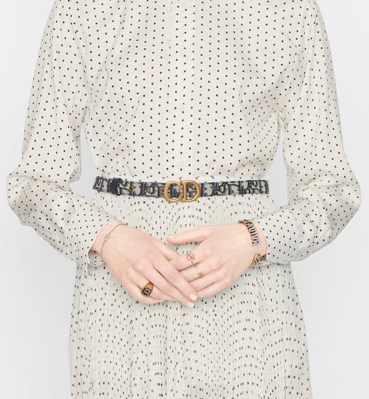 Saddle Belt Blue Luxury Dior Oblique Jacquard 20 mm