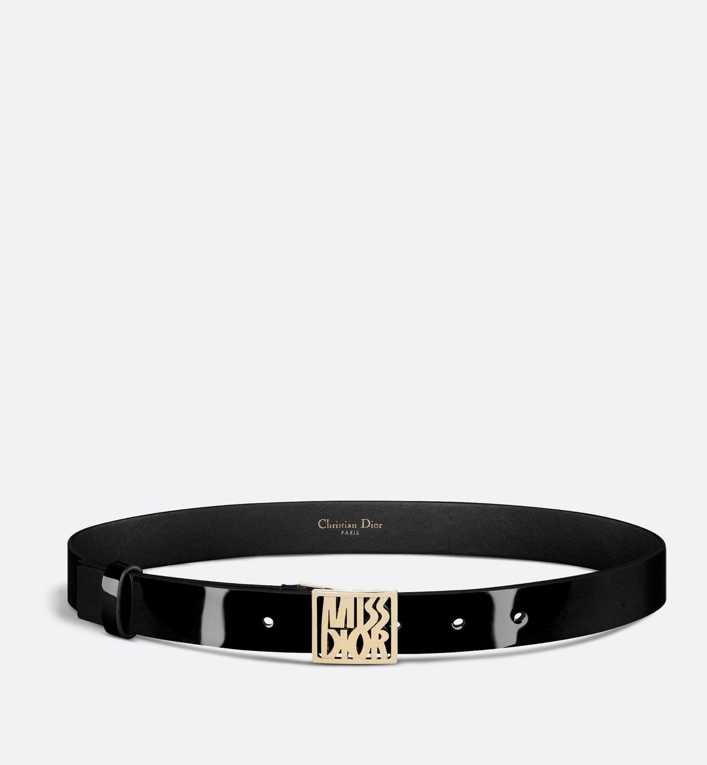 Miss Luxury Dior Belt Black Patent Calfskin 25 mm