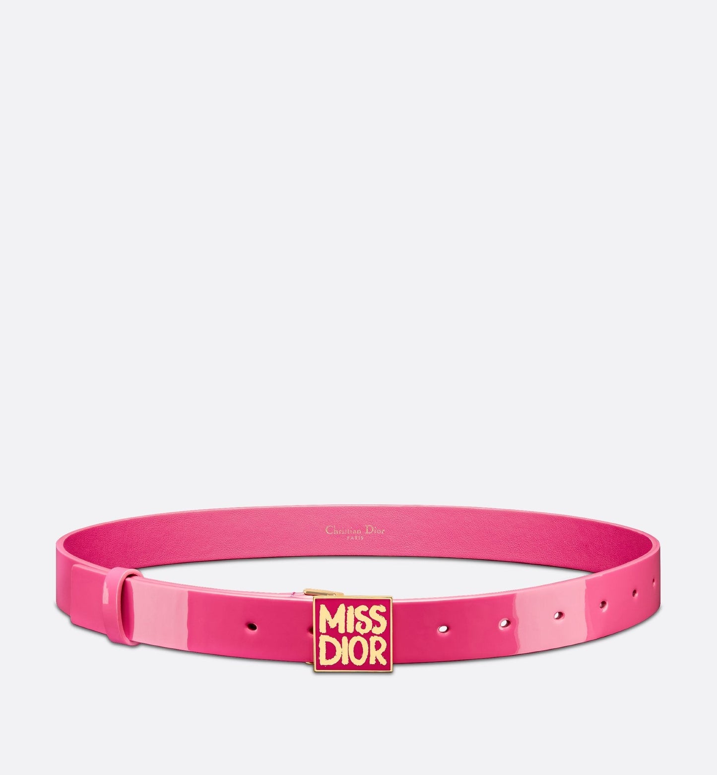 Miss Luxury Dior Graffiti Belt Fuchsia Patent Calfskin 25 mm