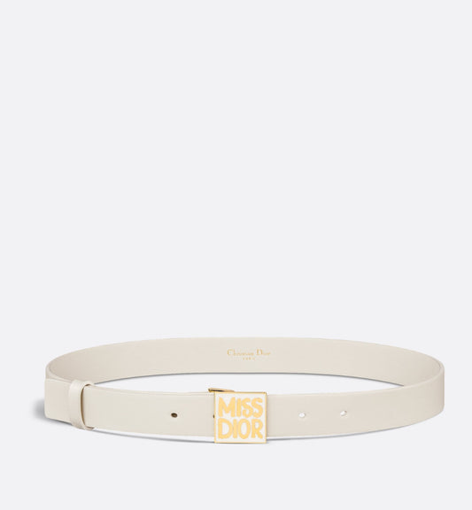 Miss Luxury Dior Graffiti Belt Latte Smooth Calfskin 25 mm
