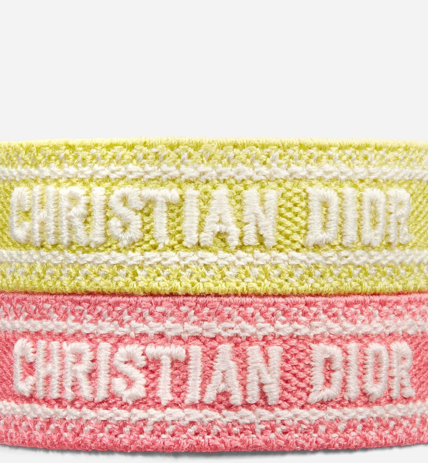 Luxury Dioriviera Christian Luxury Dior Bracelet Set Candy Pink And Lemon Yellow Cotton