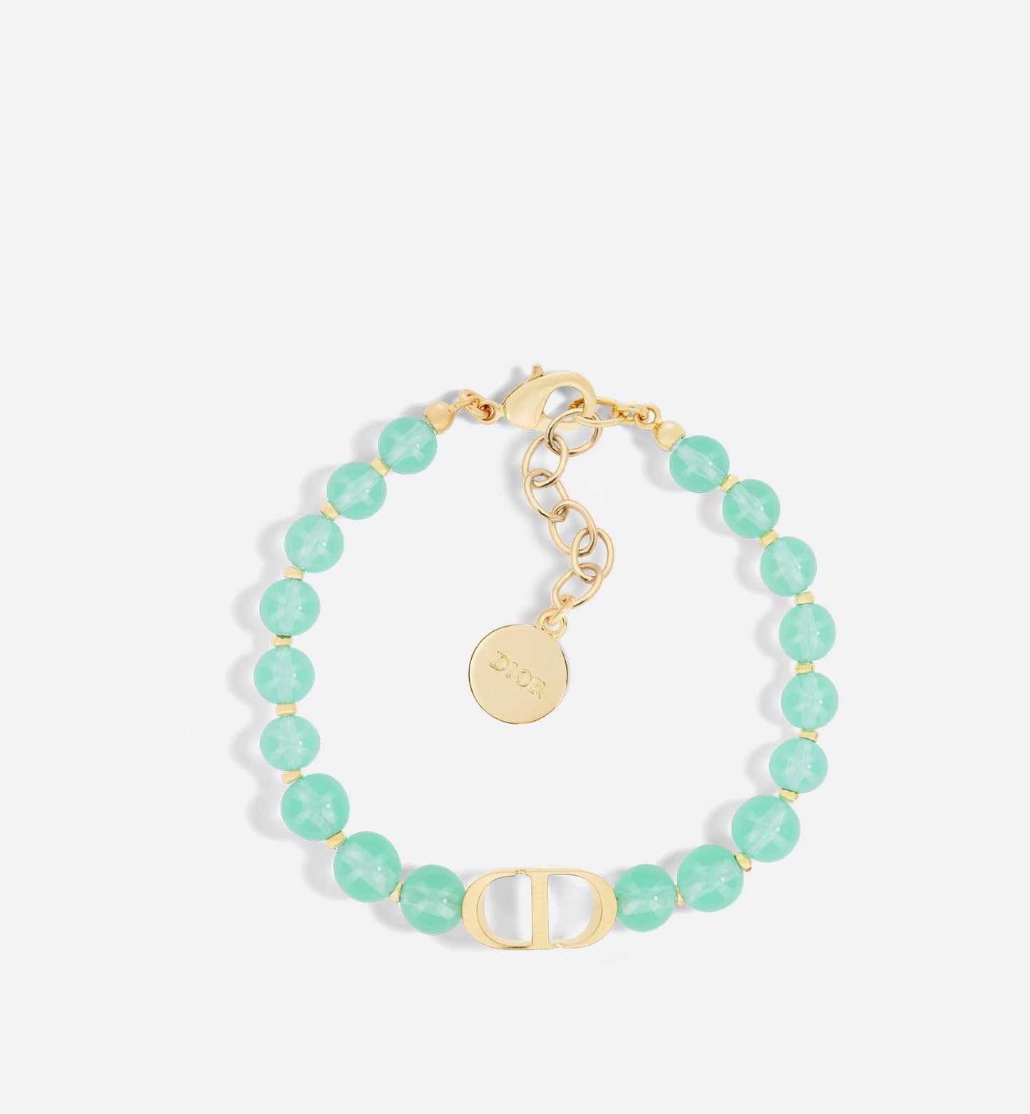 Luxury Dioriviera 30 Montaigne Bracelet Gold Finish Metal And Aquamarina Resin Pearls