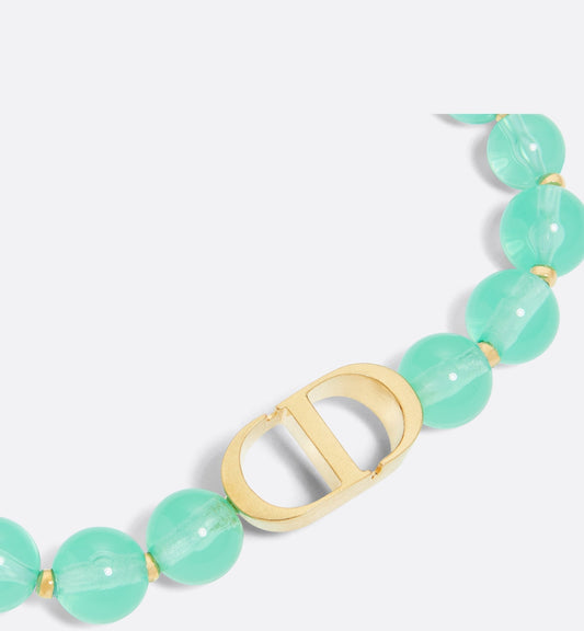 Luxury Dioriviera 30 Montaigne Bracelet Gold Finish Metal And Aquamarina Resin Pearls